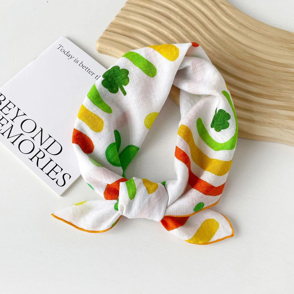 Fashion Square Scarf 1pcs Cotton Rich Summer Scarf Digital Printed Head Scarf for Women Versatile Lightweight Wrap Chic