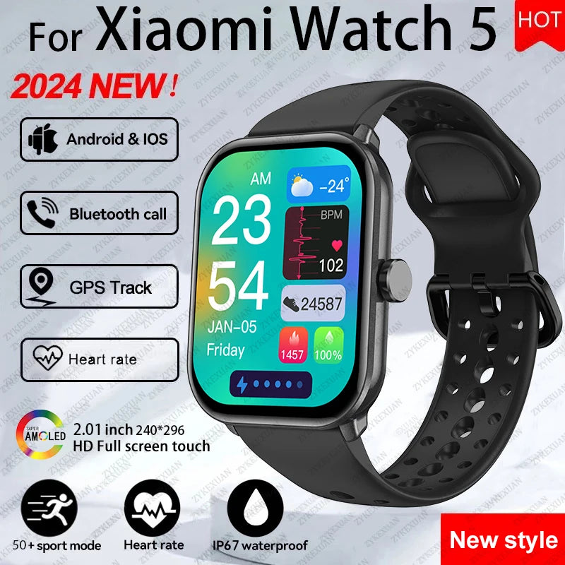 Watch 5 Global Version Smartwatches Men Women HD AMOLED Screen Heart Rate Waterproof Bluetooth Call GPS Track Sports Smart Watch