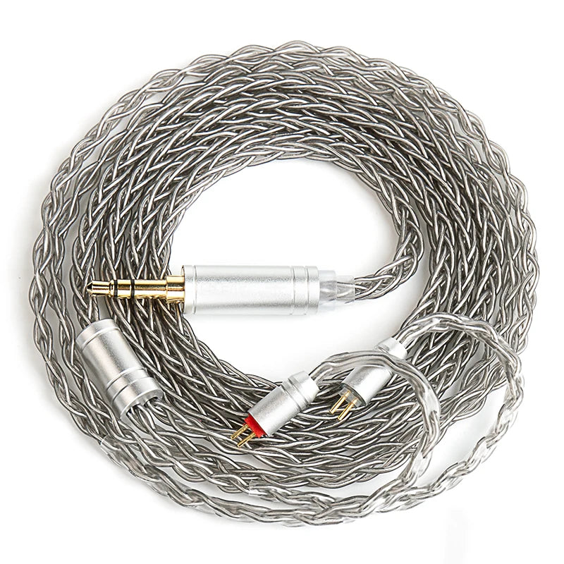 KBEAR ST12 8 Core HiFi Earphone 4N OFC Silver-Plated Upgraded Cable 3.5/4.4mm MMCX/0.78mm 2Pin for Lark Rosefinch KS1