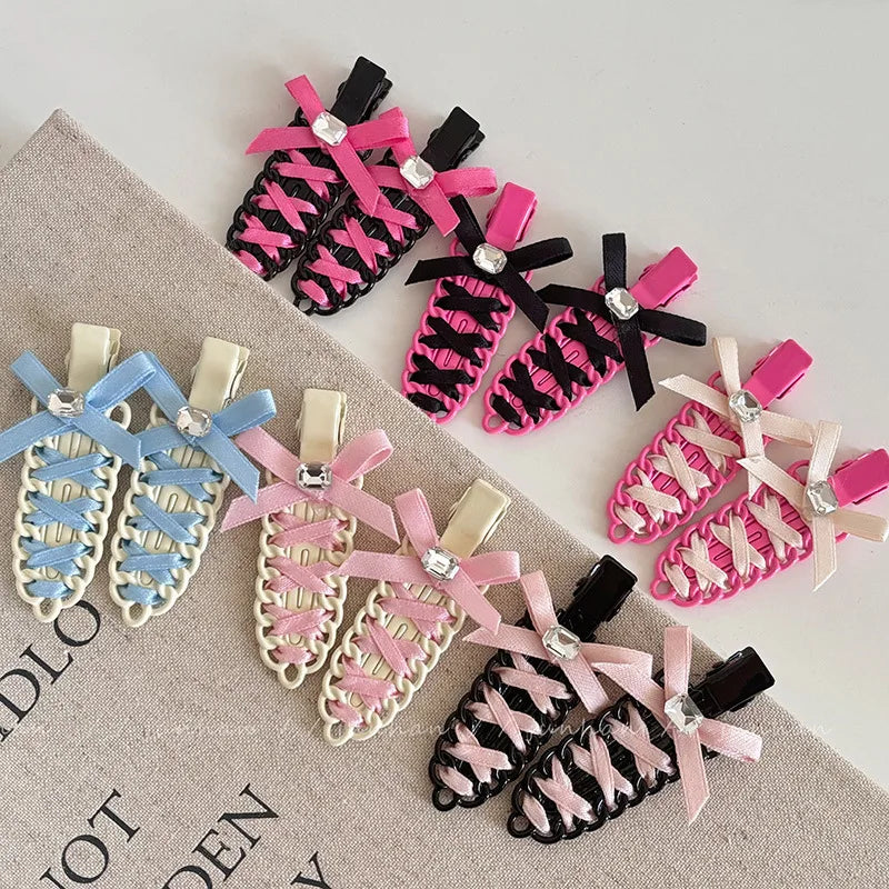 Ballet Ribbon Seamless Hairpin Side Bangs Clip Seamless Hairpin Female Bow Top Clip Seamless Clip Headdress