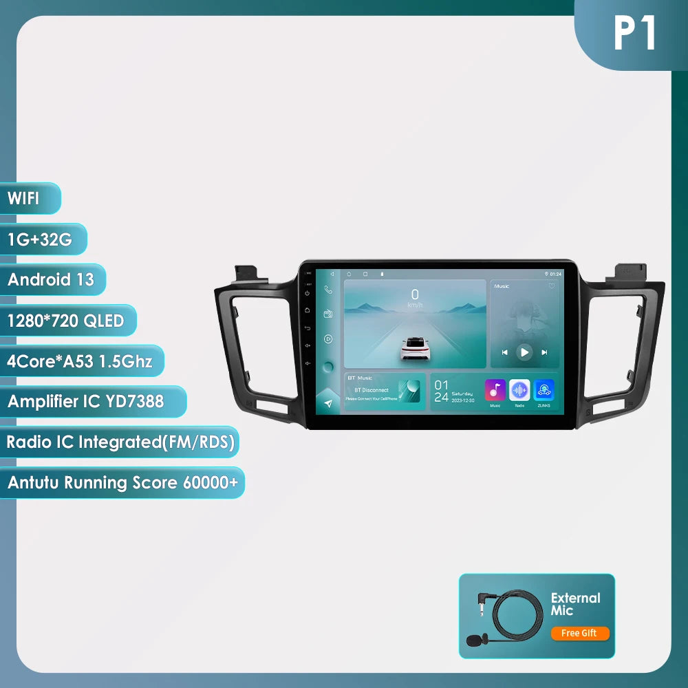 Android 12 Autoradio 7862 Dsp Carplay For Toyota RAV4 RAV 4 2013-2017 Multimedia Video player GPS Navi Stereo 2din QLED screen