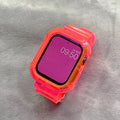 Cute Pink Transparent Case+Strap For Apple Watch Band 49mm 41mm 40mm 44mm 42mm 38 Silicone Bracelet For iWatch 8 7 SE 6 5 Cases