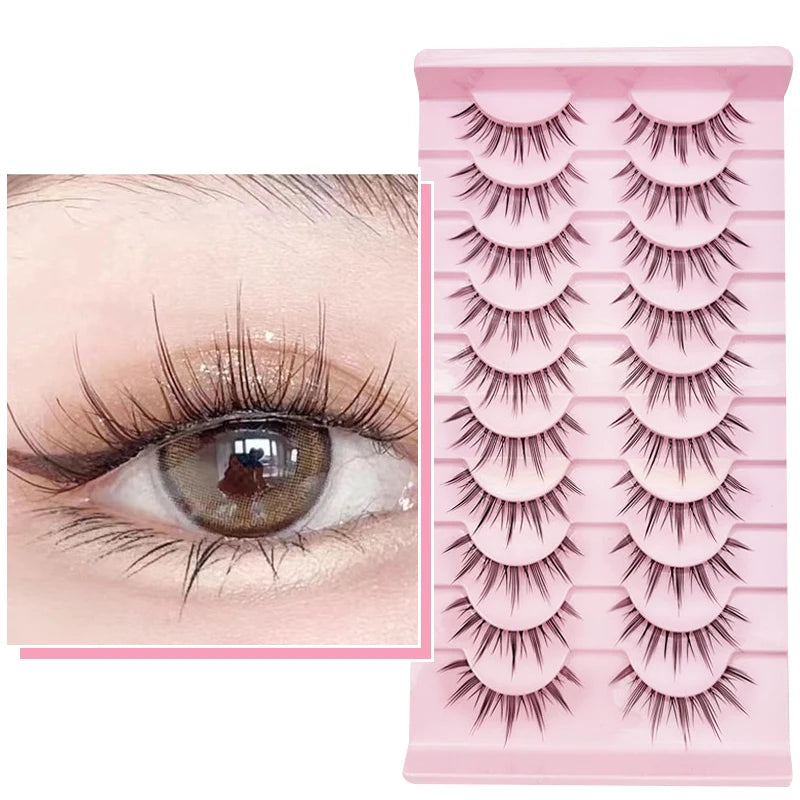 10 Pairs Natural Lashes Manga Full Strip Lashes Makeup Bulk Wholesale Dropshipping Eyelash Extension Lashes Anime False Eyelash