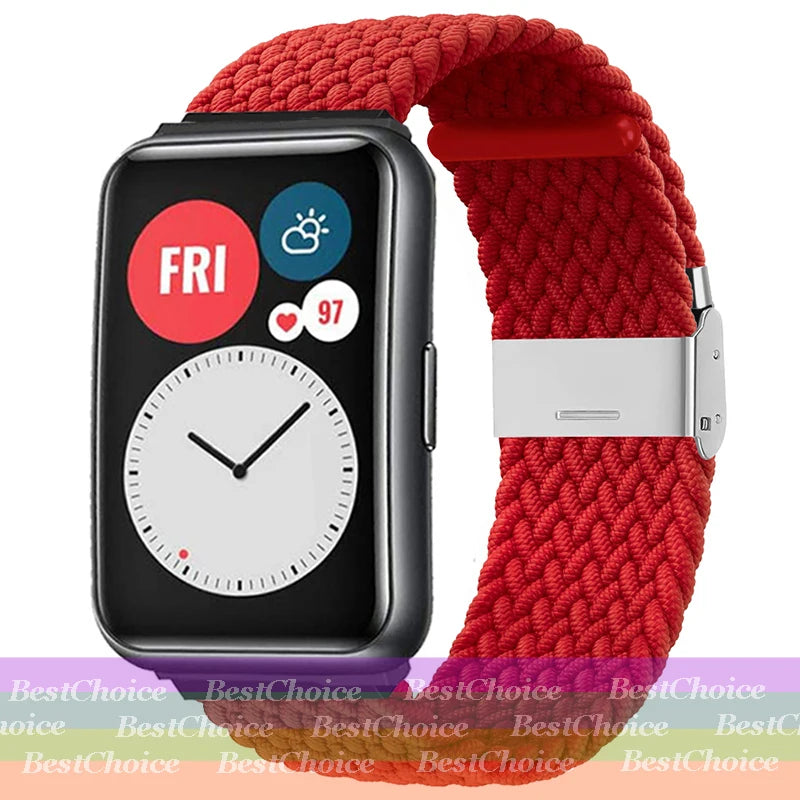 Nylon Braided Watch Strap for Huawei Watch Fit 3 Elastic Loop for Huawei Watch Fit 2 1Adjustable Band Bracelet Metal Connector