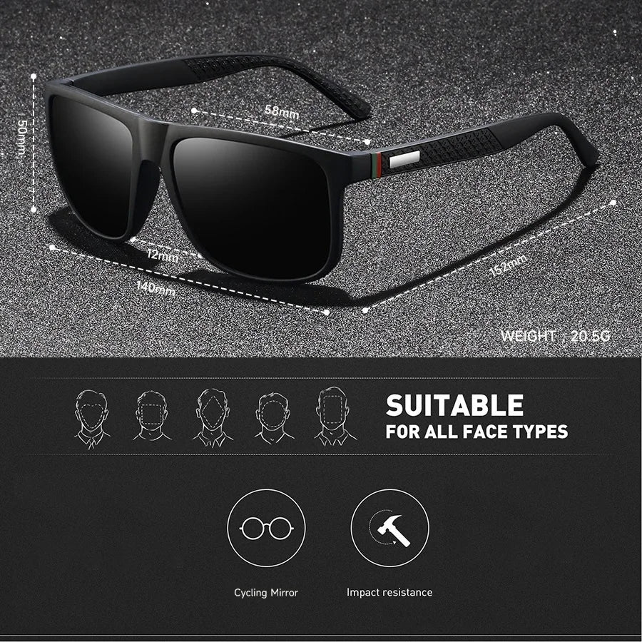 Luxury Retro Square Sunglasses For Men Women Fashion Driving Fishing Sun Glasses Brand Designer Eyewear For Man