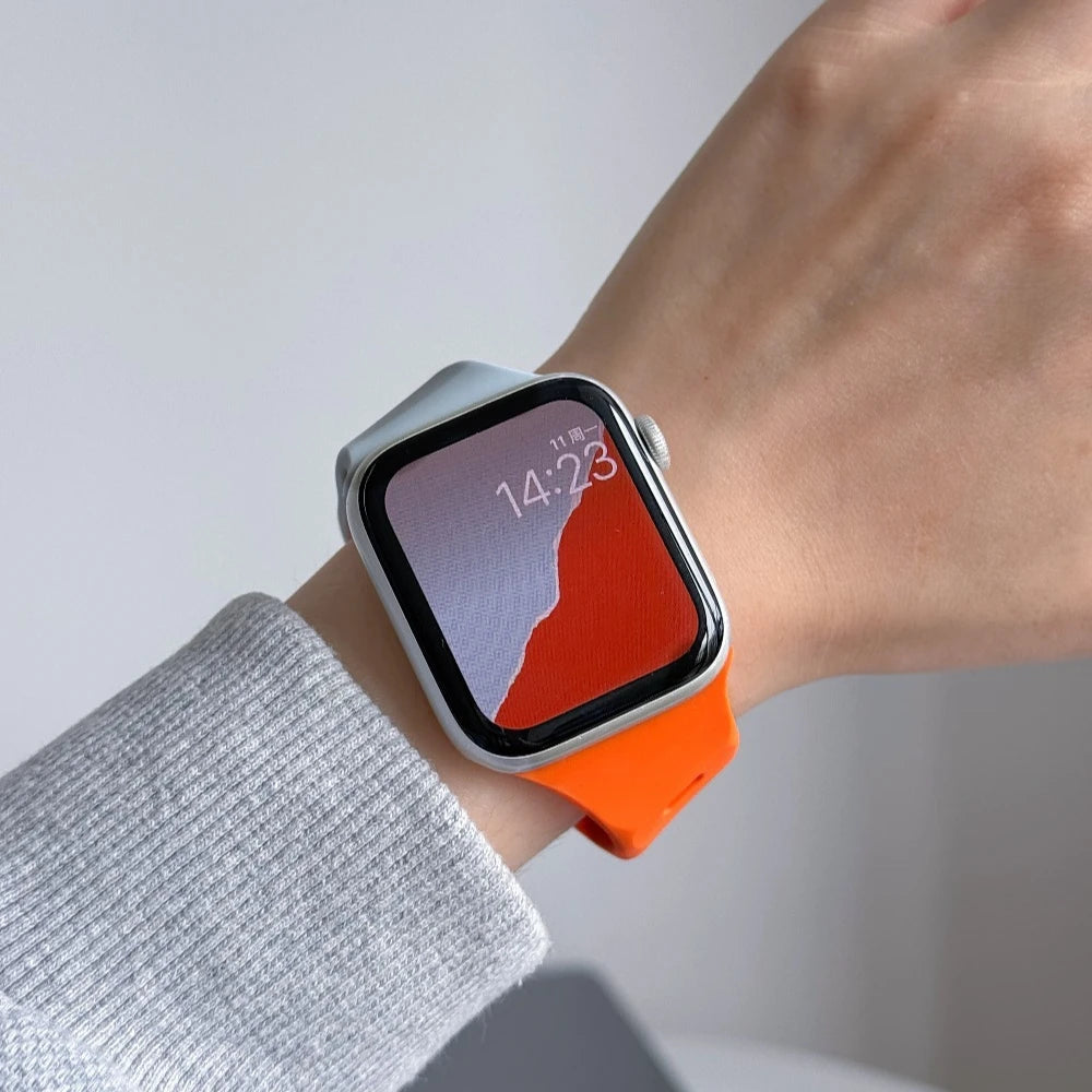 Silicone Sport Strap For Apple Watch Band Ultra 49mm 40mm 41mm 44mm 45mm 46mm correa bracelet iwatch Series 12 11 10 9 8 7 6  se