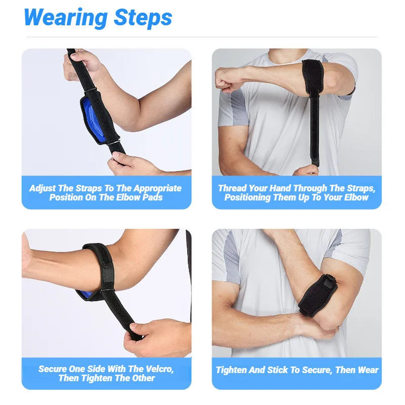 1Pc Sports Adjustable Elbow Brace Compression Arm Support for Tennis Golf Basketball Volleyball Unisex Fitness Tool