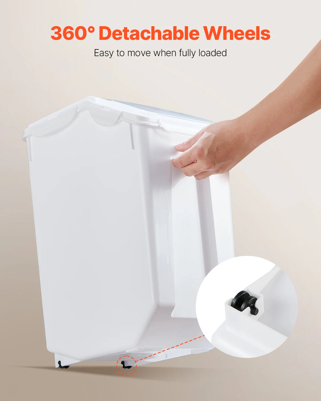 VEVOR 4pcs Rice Storage Container Large Dog Food Dispenser Bin, Kitchen Ingredient Grain Cereal Bin Pet food Containers