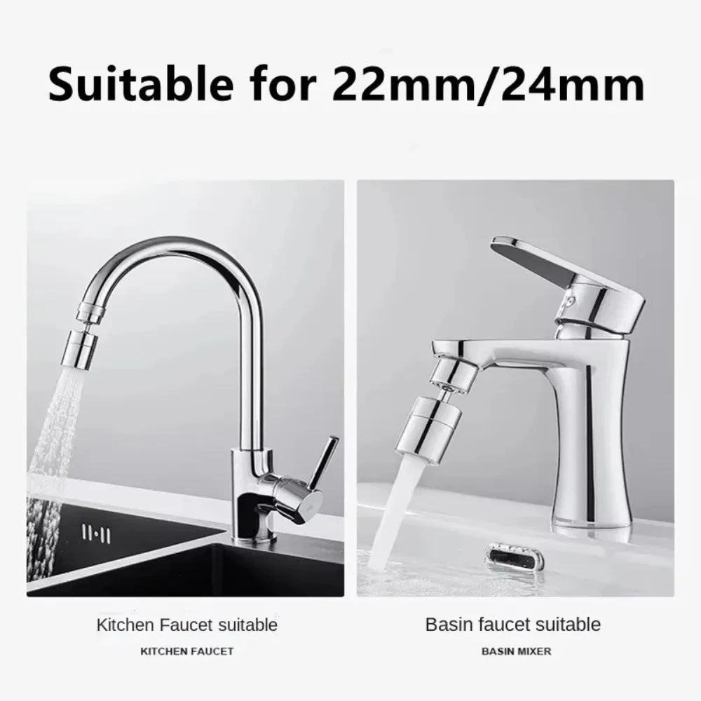 720° Universal Rotating Faucet Aerator Splash Proof Water Saving Extender ABS Bathroom Sink Nozzle Adapter Multi-D