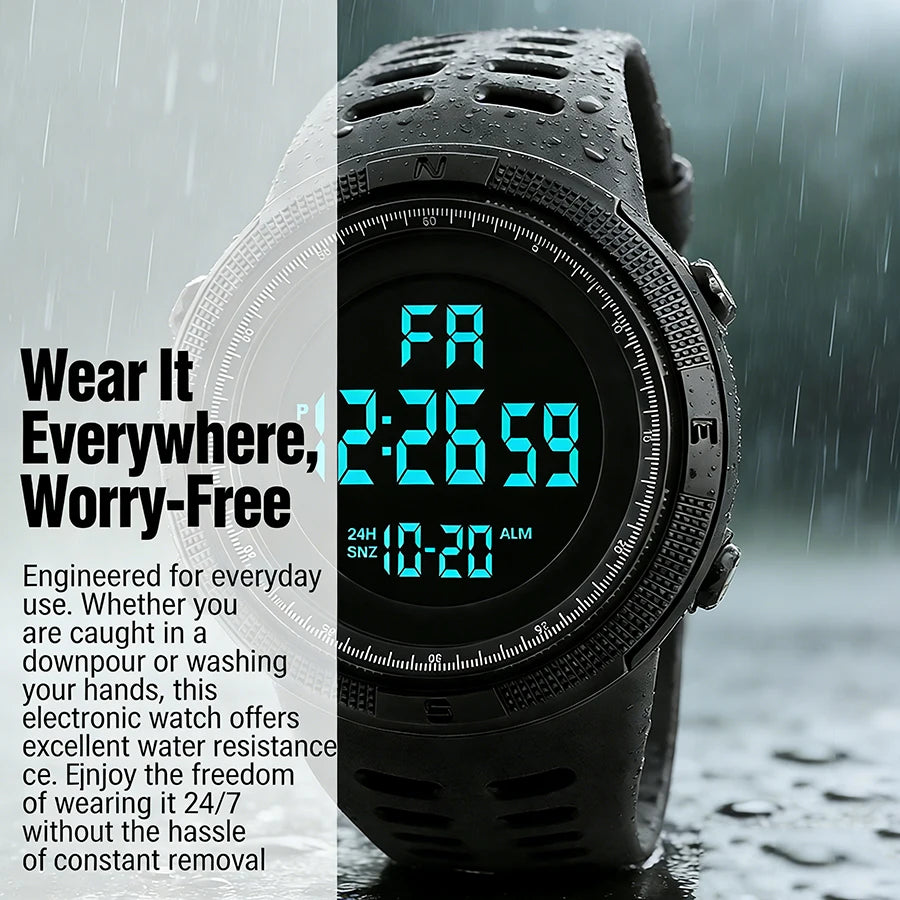 Digital Men Watch Military Sports Wristwatch Multifunction Waterproof Sport Watches Kids Student Electronic Watch for Men Gifts