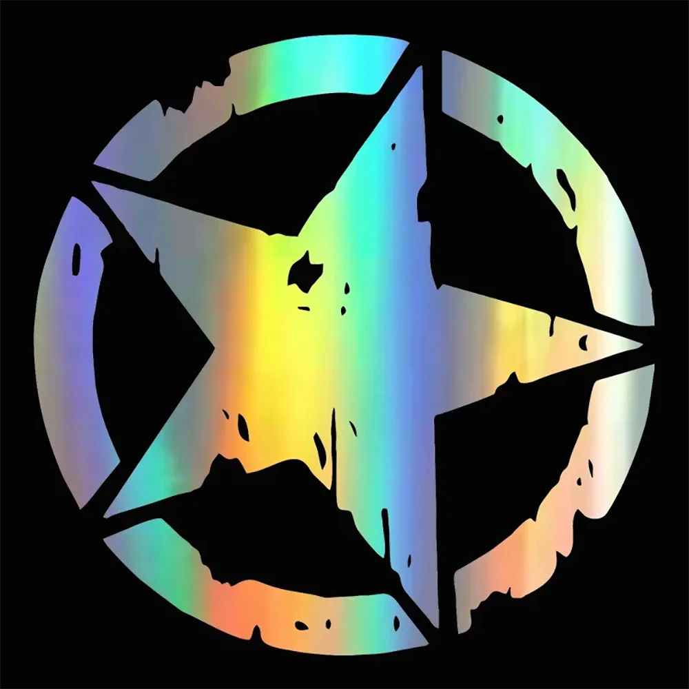 Car Sticker Pentagram Waterproof and Sunscreen Personality Interesting Decal Military Army Star Hood Stickers Auto Accessories