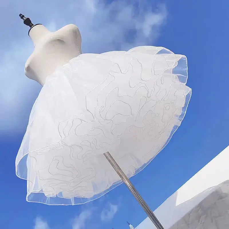Five Layers Soft Yarn Cloud Support Canopy Girl Korea Japan Cute Petticoat Blacke White Fluffy Lolita Skirt Cosplay Boneless