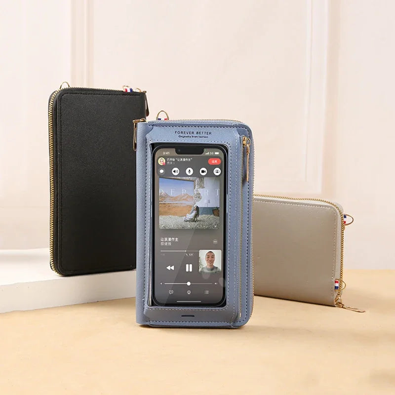 Women Crossbody Bags Touch Screen Cell Phone Purse 2023 Fashion Shoulder Bag Mobile Mini Wallet Card Holder Handbag for Female