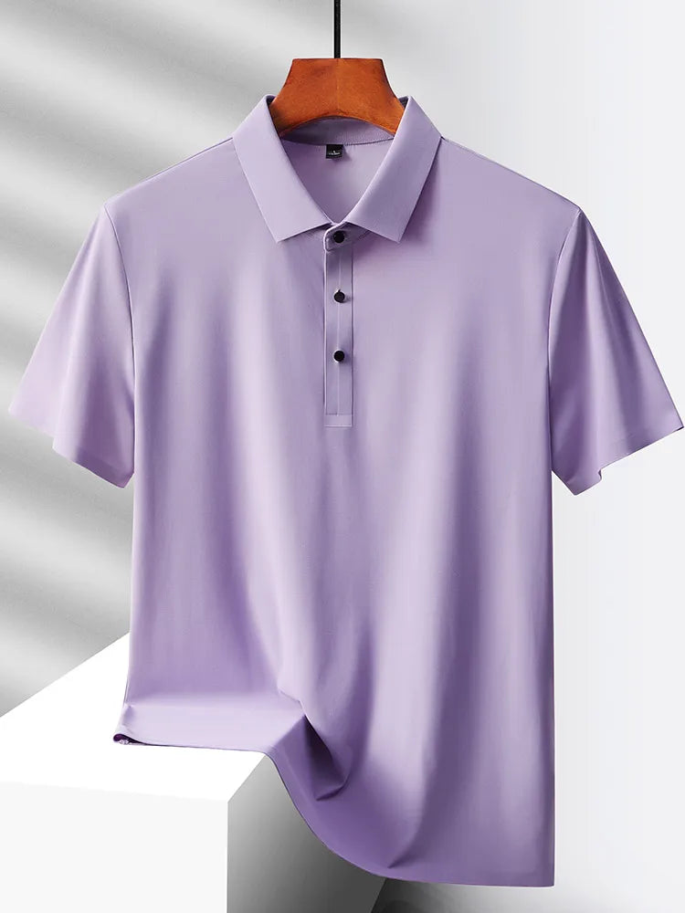 Selected popular nylon fabric, dad's summer clothing, middle-aged men's short sleeved T-shirt, summer ice silk quick drying, mid