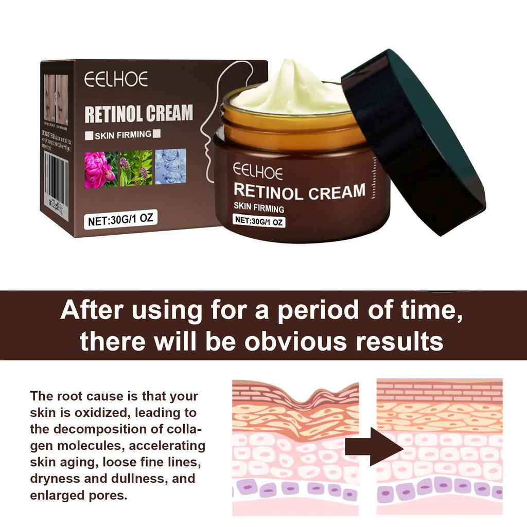Double Retinol Facial Cream Anti-aging Fade Fine Line Wrinkle Firming Lifting Repair Skin Barrier Brightening Moisturizing Cream