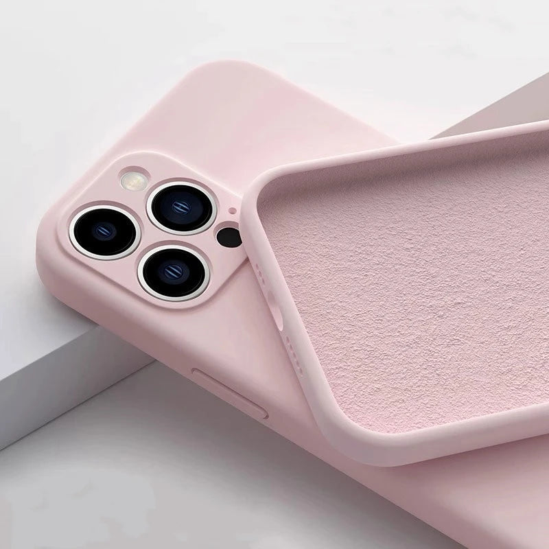 Luxury Original Liquid Silicone Phone Case For iPhone 11 12 13 14 15 16 17 18 Pro Max Air Plus Soft Bumper Back Cases Cover