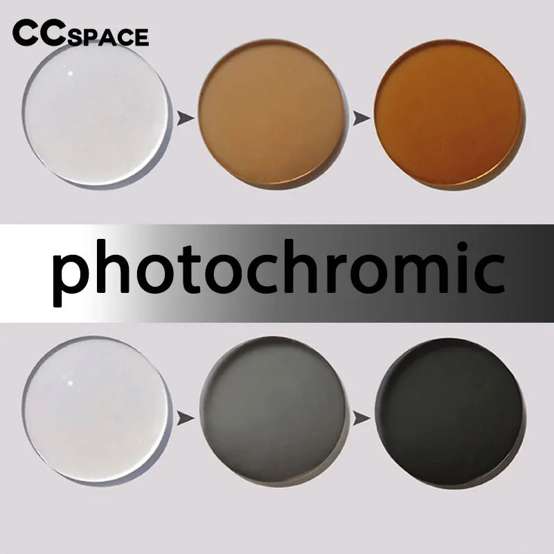Photochromic Optical Lens Grey A Pair Prescription Aspheric Myopia Presbyopia Scratch-Resistant 1.56 Index Color Eyeglasses