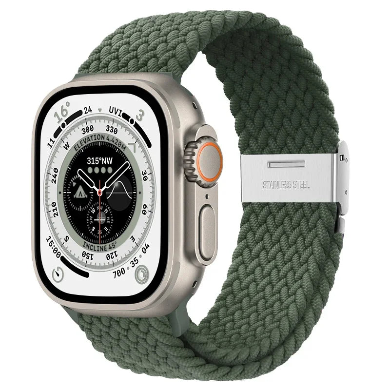 Braided solo loop strap For Apple watch band 44mm 40mm 45mm 41mm 42mm Nylon correa bracelet iWatch series 8 9 4 5 SE 6 7 Ultra 2