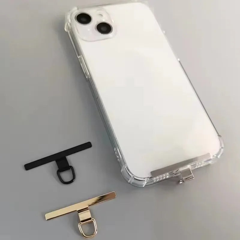 4/1PCS Ultra-thin Stainless Steel Phone Tether Patch Gasket Cellphone Strap Parts Replacement Lanyard Safety Connect Piece