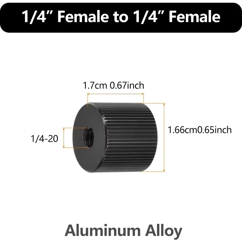 Aluminum Alloy Extension Rod 1/4"-20 & 3/8"-16 Male Female Threads Multi-Size Support Pole for Camera Lighting Equipment Mount