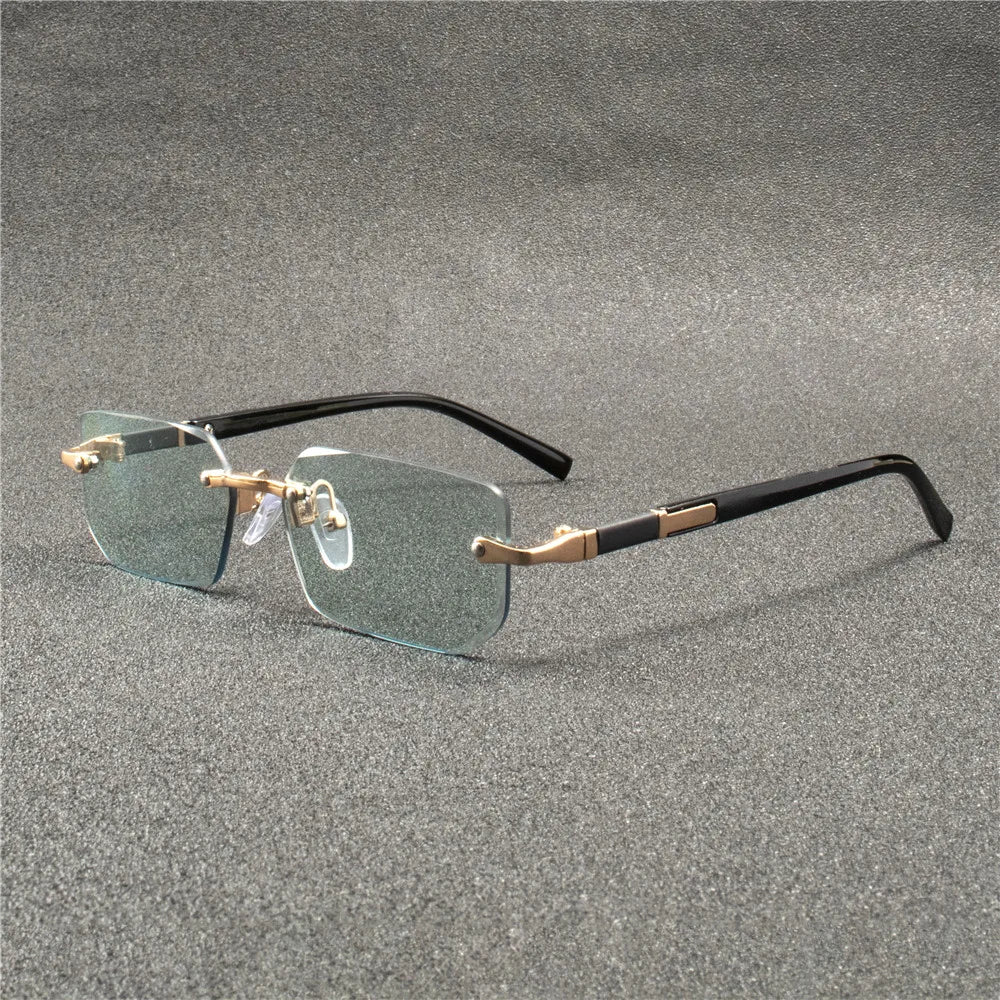 5PCS Rimless Sunglasses Rectangle Fashion Popular Women Men Shades Small Square Sun Glasses  For Female male Summer Traveling