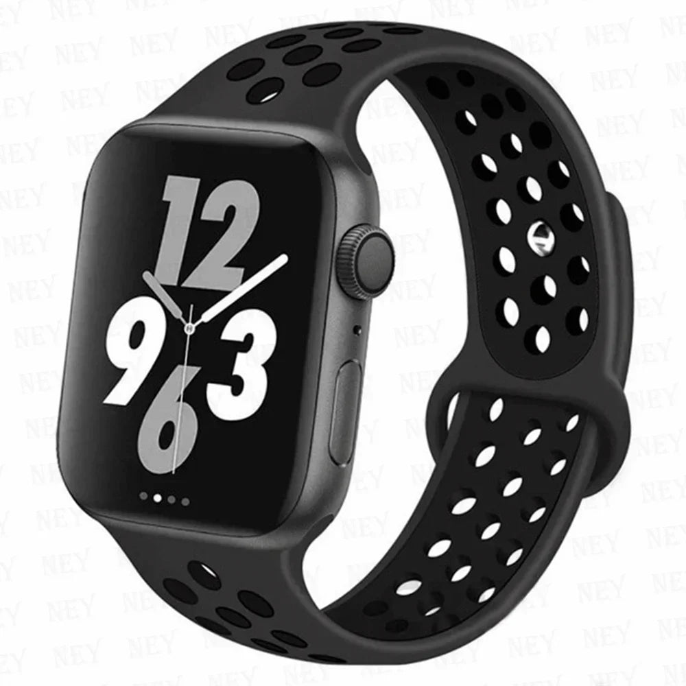 Sport Strap For Apple Watch Band 45mm 49mm 44mm 40mm 41mm 42mm Silicone bracelet correa iWatch Ultra 2 Series 9 8 SE 7 6 5 4 3