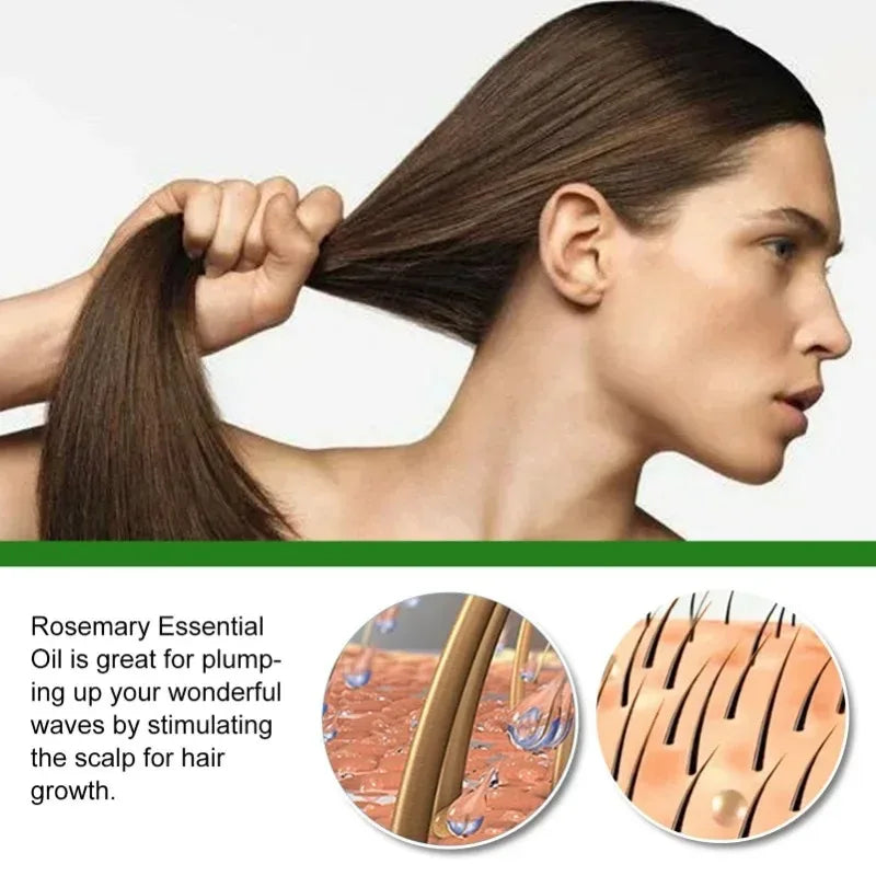 Rosemary Hair Growth Oil Natural Hair Care Serum Anti Hair Loss Scalp Treatment Repair Damaged Hair Stimulate Hair Follicles Thi