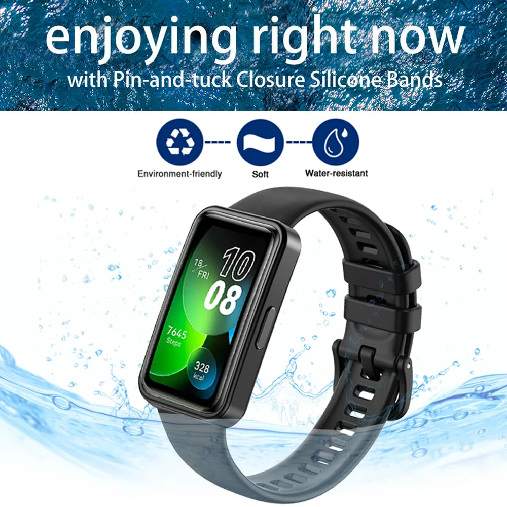 Silicone Watchbands For Huawei Band 10 9 8 Strap Replacement Universal Strap For Huawei Band 10 Correa Bracelet