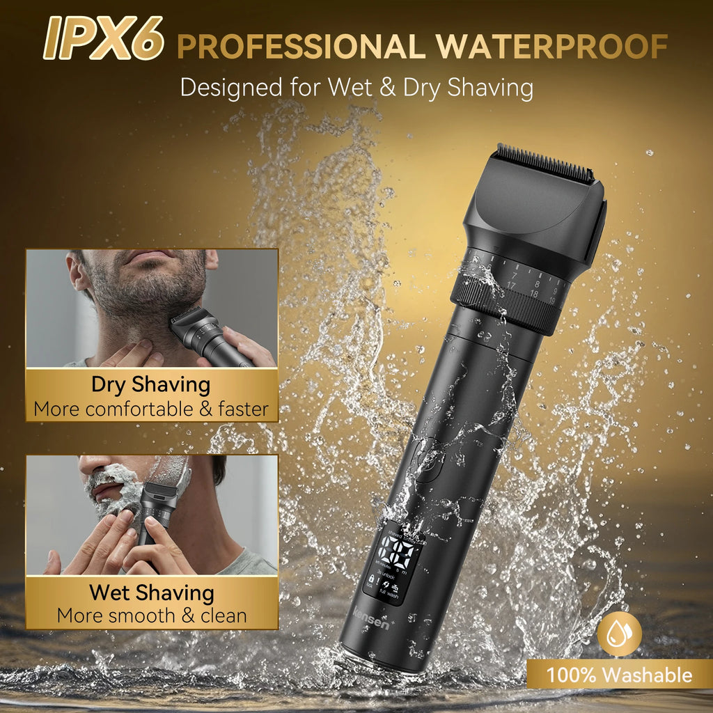 Kensen S29 Hair Trimmer for Men 2 in 1 Adjustable Hair Clipper Kit Electric Razor Dry/Wet Hair Cutting Machine Nose Hair Trimmer