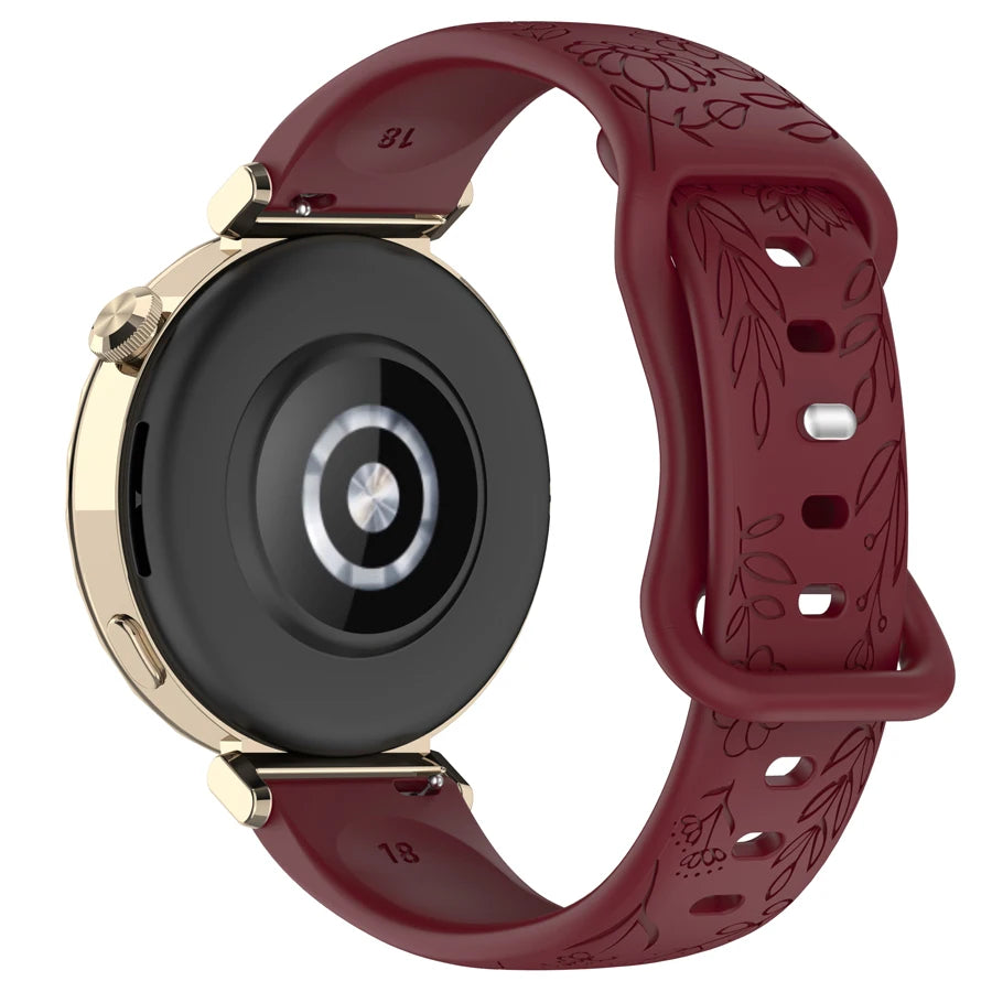 18 20 22mm Watch Strap for Garmin Forerunner 170 70 570 165 255 3D Flowers Silicone Band For Active 6 5/Venu 4 41/45mm Bracelet