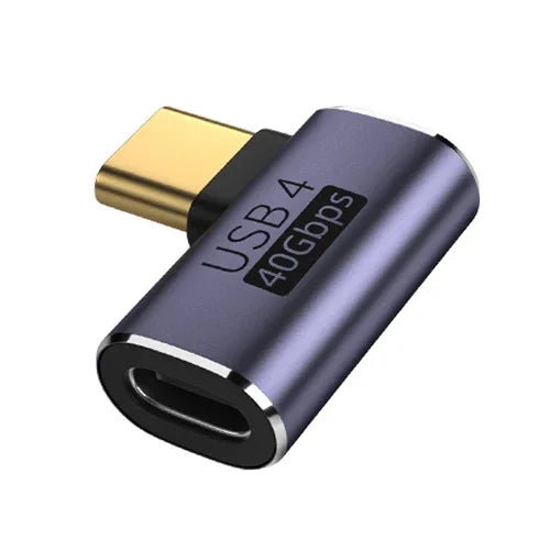 90 Degree USB C Converter Thunderbolt Type C Adapter Female to Male Right Angle Elbow USBC Earphone Audio Data Charge Extender