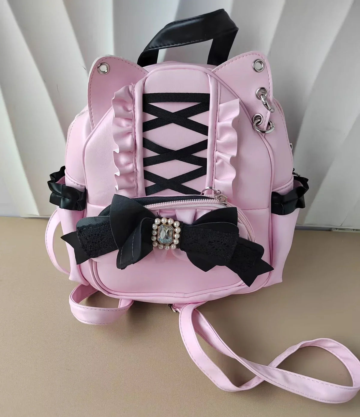 Japanese Ita Mochila Lace Cat's Ear School Bag Cute Large Capacity Mochilas Mujer New Bow Women Bags Student Backpack