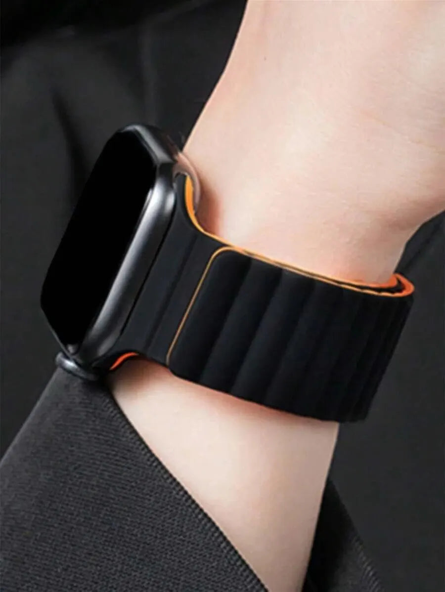 Silicone Strap for Apple Watch Band Ultra 49mm 40 44mm 41 45mm 42 46mm Magnetic Sport Watchband IWatch Serise 10 9 8 7 6 5 4 SE