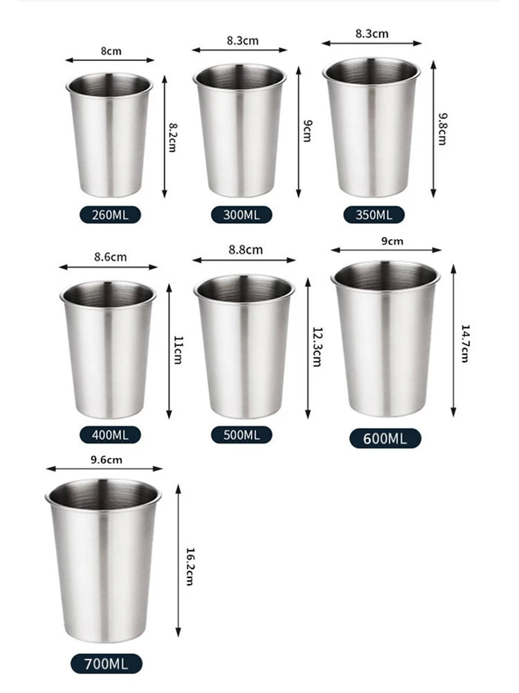 Beer Glass 500ml/600ml/700ml Metal Stainless Steel Wine Spirits Cup Creative Simple Verre Biere Rinser Mug Tiki Glasses