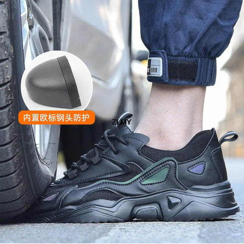 Big Size Women Safety Shoes Platform Steel Toe Sneaker Men Woman Work Safety Boots Breathable Light Industrial Work Shoes Female