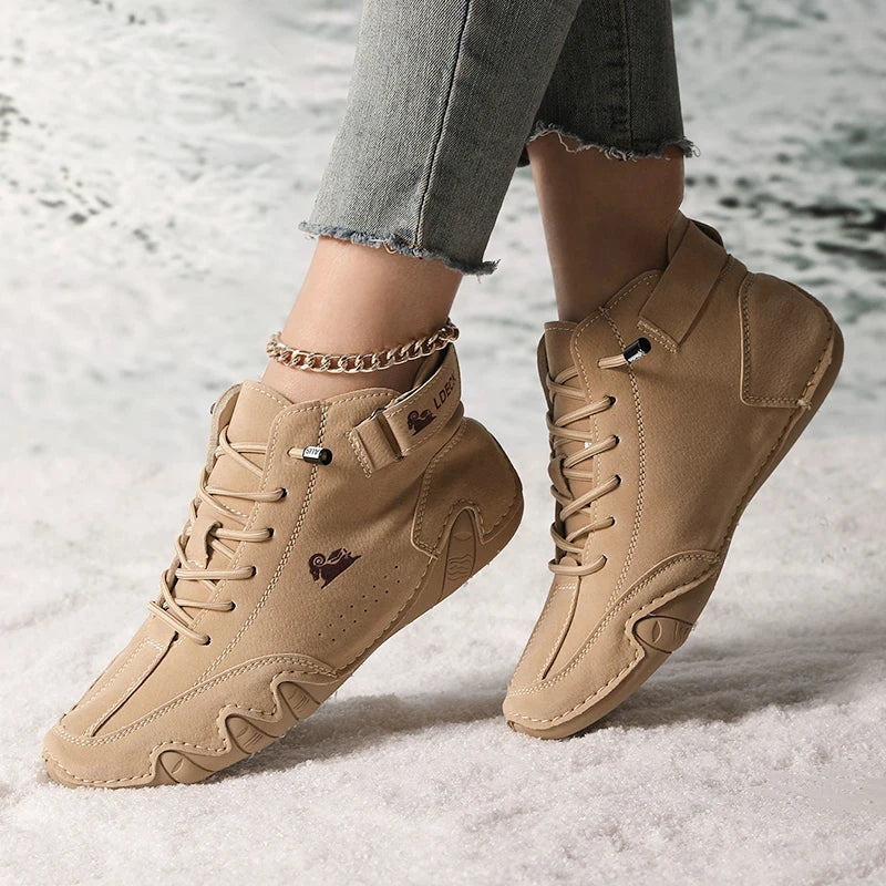 Women's High Top Sneakers Outdoor Casual Walking Boots for Autumn Free Shipping Ankle Boots Fashion Anti Slip Hiking Shoes Woman