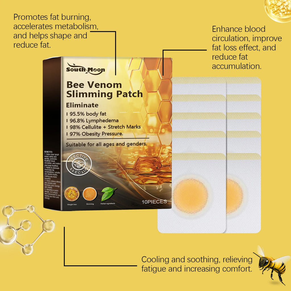 Bee Venom Body Shaping Patch Tighten Skin Firm Body Contour Improve Elasticity Boost Blood Circulation Gentle Skin Firm Patches