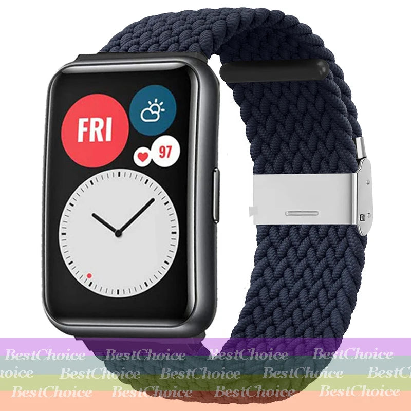 Nylon Braided Watch Strap for Huawei Watch Fit 3 Elastic Loop for Huawei Watch Fit 2 1Adjustable Band Bracelet Metal Connector