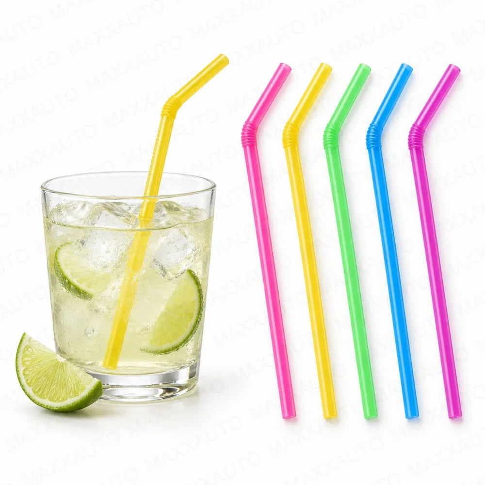 100-3000Pcs Drinking Straw Biodegradable Reusable for Smoothies Birthday Wedding Party Kitchen Multicolor Straws Dropshipper