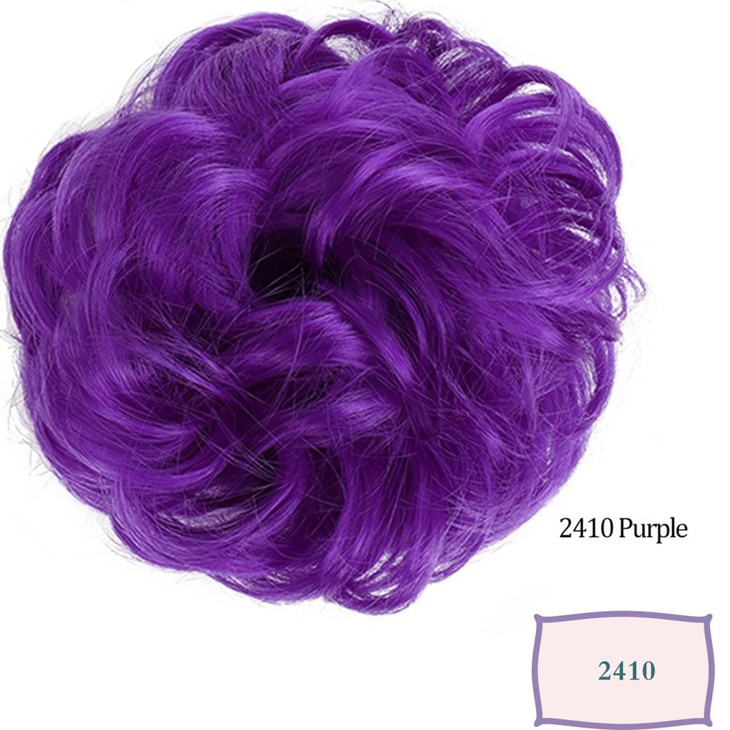 Synthetic Messy Hair Bun Chignon Scrunchies Fake Hair Band Braid Elastic Hairpiece Tail Chignon Donut Updo Hair Pieces for Women