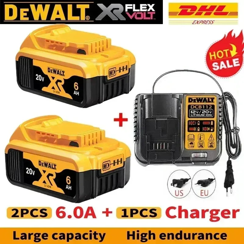 Original for DEWALT 20V/60V battery DCB606 DCB609 DCB182 DCB205 DCB206 DCB209 power tool 18V battery 6Ah 9Ah battery.
