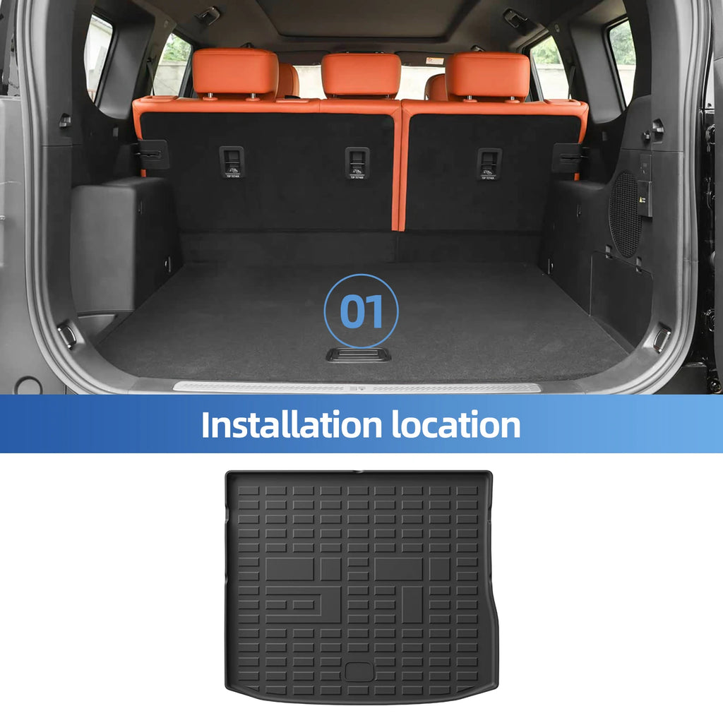 Smabee Left Drive for Jetour G700 2025‑2026 5‑Seat Car Floor Mats Cargo Liner Trunk Pad TPE 3D Foot Mat Accessories Black