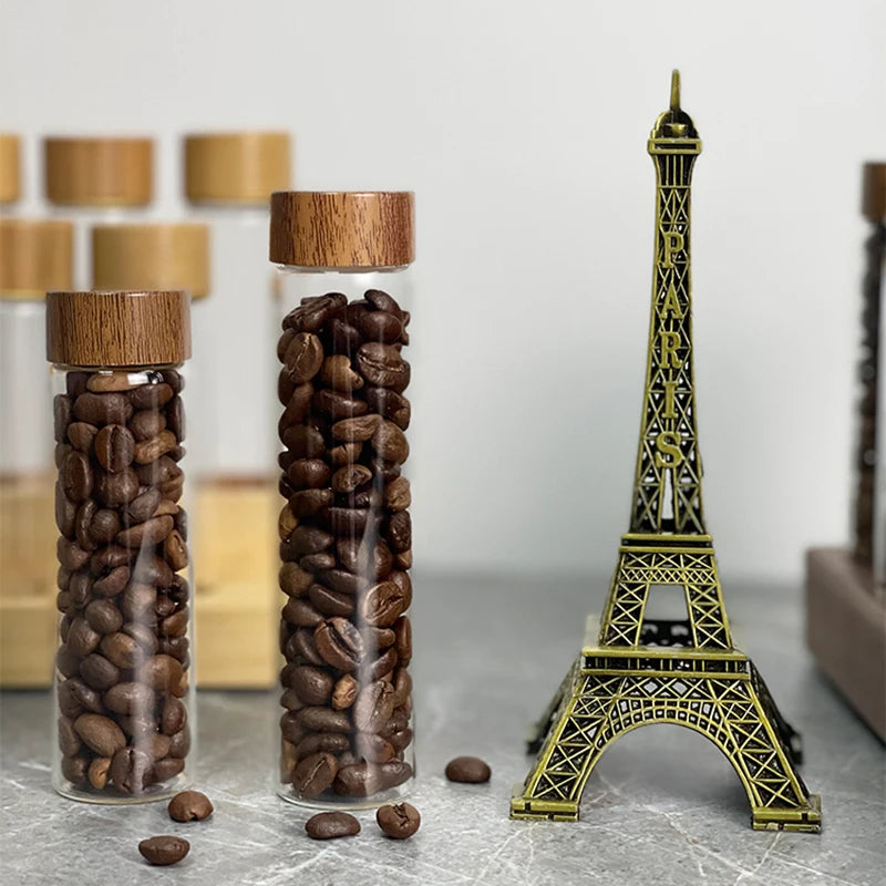 Coffee Beans Storage Container Tube Display Rack Tea Bottle Glass Single Dose Espresso Accessory Coffeware Set Barista Tool Gift