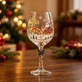 1/6pc Christmas Glass Art Cup Santa Snowman Reindeer Tree Drinking Glasses Christmas Wine Glasses Gift for Christmas Friends