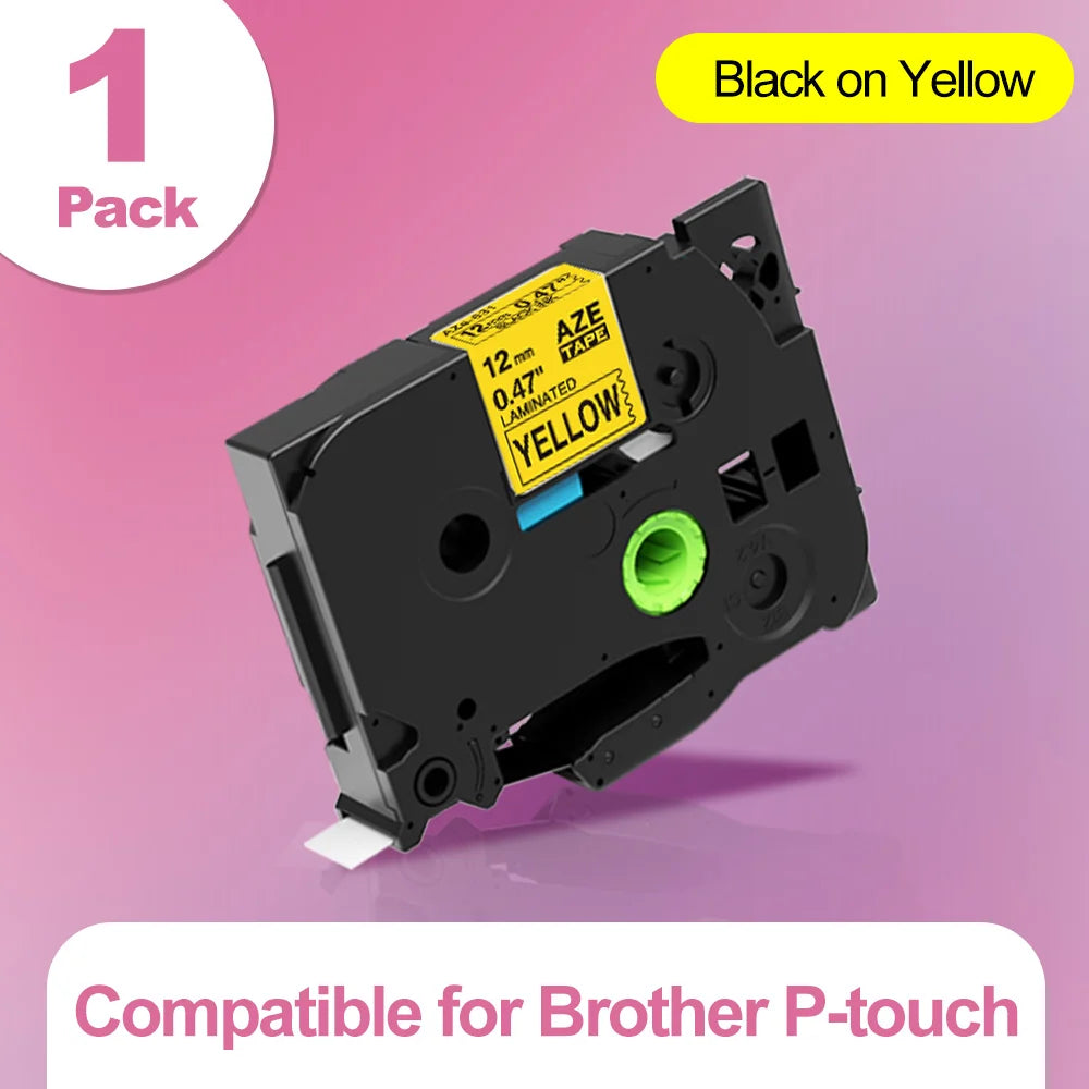 Markdomain 1PK 6mm/9mm/12mm 231 Label Tape Compatible for Brother P-Touch Label Maker for TZ TZE 131 231 431 531 631 731 Ribbon
