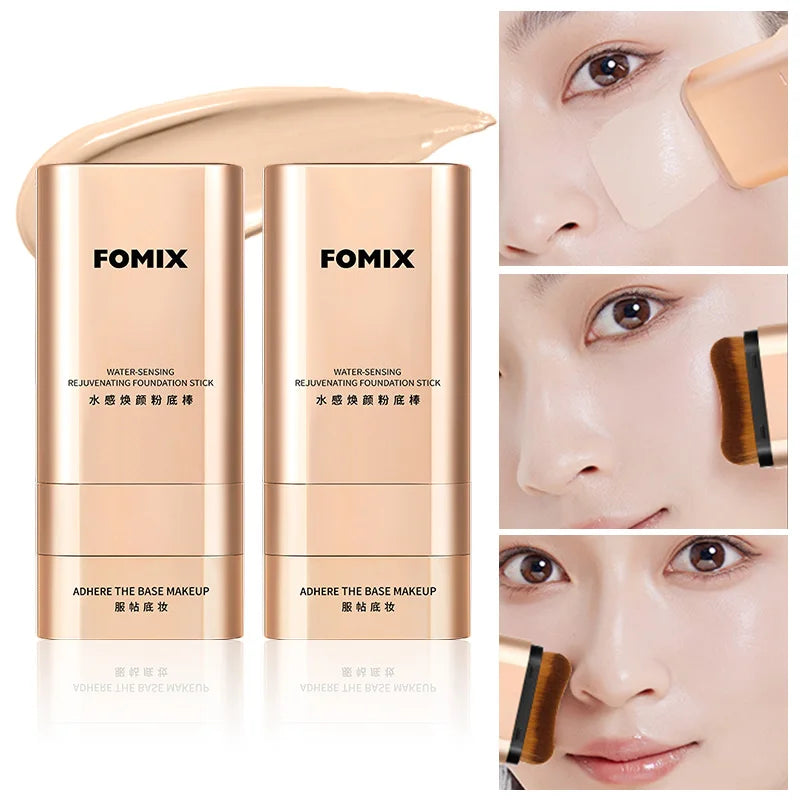 Moisturizing Hydrating Foundation Stick Dual Heads - Brush Tip Smooth Non-gluggy Powder Lightweight Foundation Liquid Cream