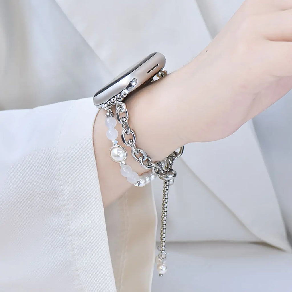 Pearl Strap for Apple Watch Bracelet S10/11 42mm 46 9 8 7 41/45mm Band SE 6 5 Ladies Jewelry Wristband For iWatch 40/44mm 38/42