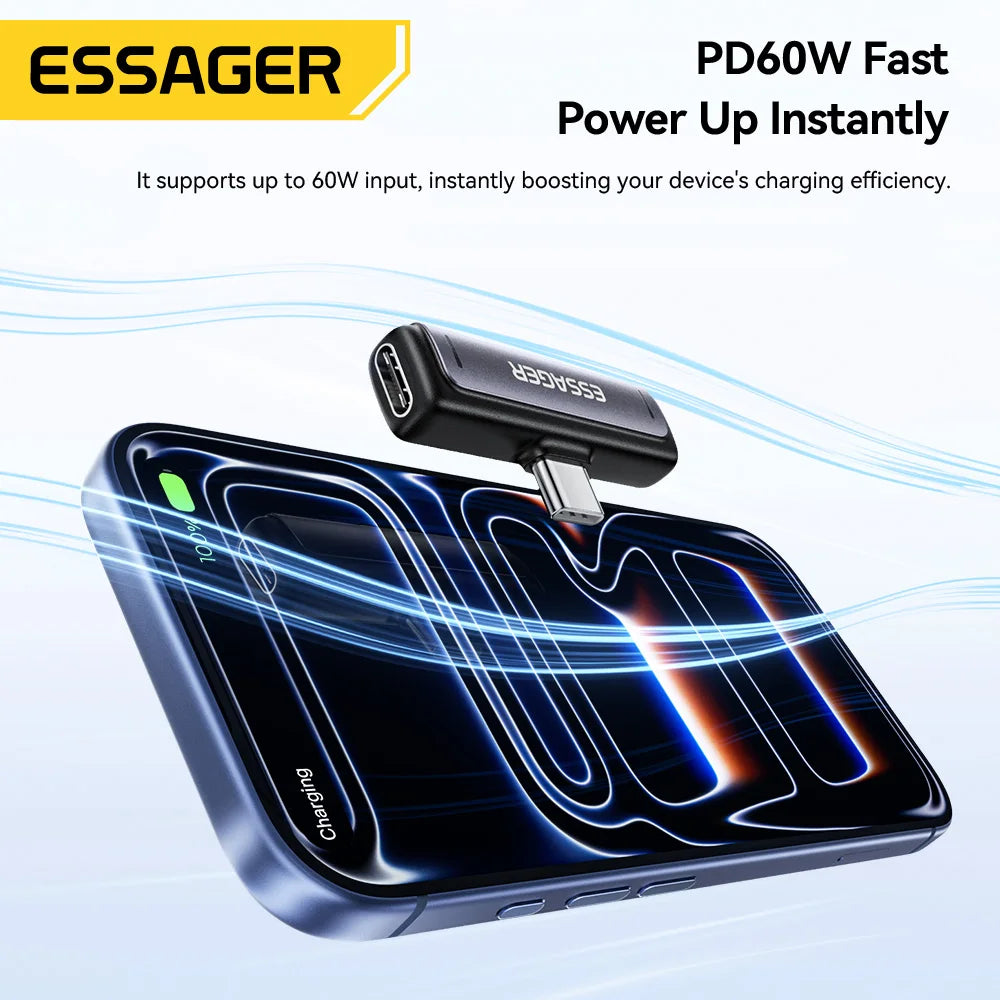 Essager 2-in-1 USB Type C Adapter 60W Charging & Audio Output Converter for MacBook iPhone Xiaomi  USB-C to 3.5mm Headphone Jack