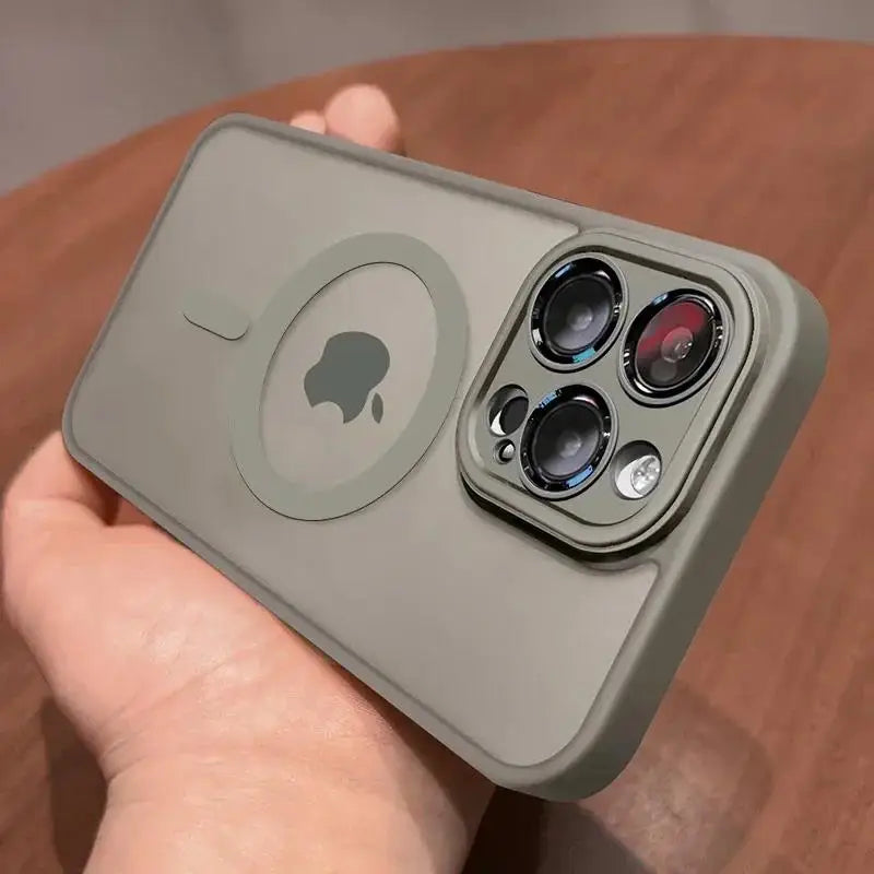 Magnetic Luxury Matte Translucent Armor Shockproof Case For iPhone 13 12 11 15 Pro Max 14 Plus For Magsafe Wireless Charge Cover