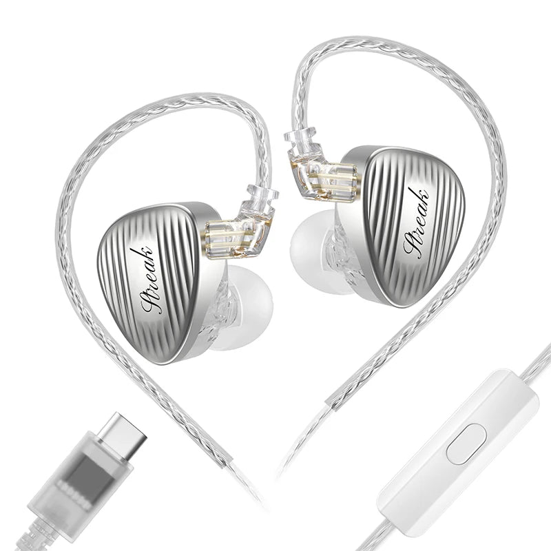 GK Streak Hi-Fi In-Ear Monitors KUN  Dynamic + Micro Planar Dual-Driver Earphones with Detachable Cable GK-KUNTEN Upgraded